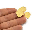 Brass D Shape, 24 Textured Raw Brass D Shape Charms With 3 Holes, Brass Blanks (16x17x0.50mm) M01330