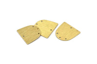 Brass D Shape, 24 Textured Raw Brass D Shape Charms With 4 Holes, Brass Blanks (16x17x0.50mm) M01331
