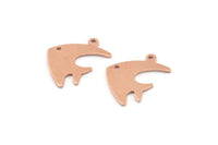 Copper Fish Charm, 24 Raw Copper Fish Charms With 1 Loop (19x14x0.80mm) M01338