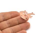Copper Fish Charm, 24 Raw Copper Fish Charms With 1 Loop (19x14x0.80mm) M01338