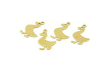 Brass Duck Charm, 50 Raw Brass Duck Charms With 1 Loop, Findings (20x15x0.45mm) M01287