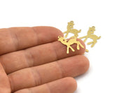 Brass Lamb Charm, 50 Raw Brass Lamb Charms With 1 Loop (18x14x0.45mm) M01289