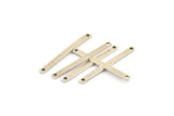 Tiny Bar Pendant, 12 Antique Silver Plated Brass Connector Bars With 2 Holes (30x2.5x0.80mm) E391 H0480