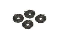 Siyah Güneş Tılsımı, 1 Döngülü 12 Oksitlenmiş Siyah Pirinç Güneş Tılsımı (19x18 mm) D1198 S1216