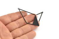 Black Diamond Pendant, 4 Textured Oxidized Black Brass Diamond Pendants With 1 Loop (56x27x0.80mm) D0569 S652