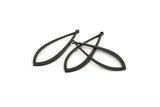 Black Drop Charm, 12 Oxidized Black Brass Drop Charms With 1 Loop (37x13x1mm) D1541 S1083
