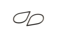 Black Drop Connector, 25 Oxidized Black Brass Drop Connectors (29x18x1mm) A1705 S1108