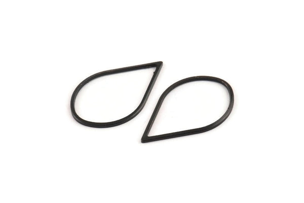 Black Drop Connector, 25 Oxidized Black Brass Drop Connectors (29x18x1mm) A1705 S1108