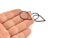 Black Drop Connector, 25 Oxidized Black Brass Drop Connectors (29x18x1mm) A1705 S1108