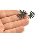Black Sun Blank, 12 Oxidized Black Brass Rising Sun Flag Blanks, Findings (25x17x0.60mm) D945 S829