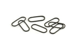Black Oval Connector, 24 Oxidized Black Brass Oval Connectors, Charms, Findings (20x8x1mm) E003 S1122