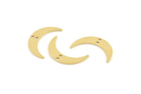 Pirinç Ay Tılsımı, 2 Delikli 24 Ham Pirinç Hilal Ay Tılsımı (22x5x0,80 mm) M01190