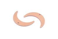 Bakır Ay Tılsımı, 1 Delikli 24 Ham Bakır Hilal Ay Tılsımı, Damgalama Boşlukları (22x5x0,80 mm) M01194