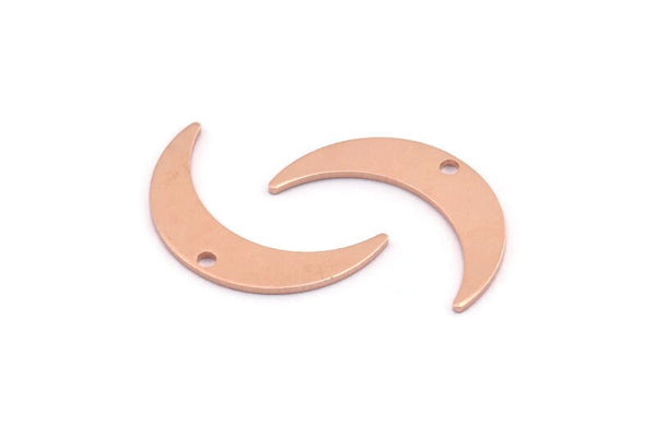 Bakır Ay Tılsımı, 1 Delikli 24 Ham Bakır Hilal Ay Tılsımı, Damgalama Boşlukları (22x5x0,80 mm) M01194