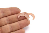 Bakır Ay Tılsımı, 1 Delikli 24 Ham Bakır Hilal Ay Tılsımı, Damgalama Boşlukları (22x5x0,80 mm) M01194