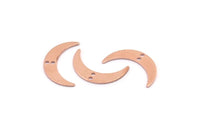 Bakır Ay Tılsımı, 2 Delikli 24 Ham Bakır Hilal Ay Tılsımı, Damgalama Boşlukları (22x5x0,80 mm) M01192