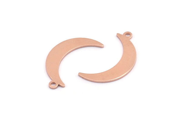 Bakır Ay Tılsımı, 1 Döngü Damgalama Boşluğuyla 24 Ham Bakır Hilal Ay Tılsımı (25x5x0,80 mm) M01193