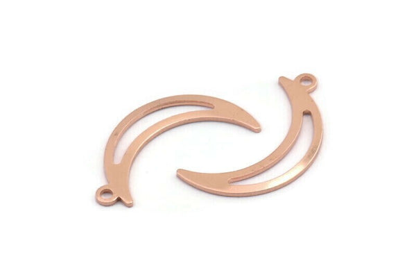 Bakır Ay Tılsımı, 1 Döngü Damgalama Boşluğuyla 24 Ham Bakır Hilal Ay Tılsımı (25x5x0,80 mm) M01196