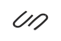 Black Geometric Charm, 24 Oxidized Black Brass U Shaped Pendants With 1 Hole, Charms, Findings (27x13x0.50mm) E019 S553