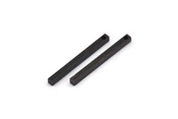 Tiny Necklace Bar, 12 Oxidized Black Brass Bars, Necklace, Earring Findings (2.5x2.5x30mm) D0236