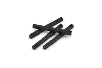 Tiny Necklace Bar, 12 Oxidized Black Brass Bars, Necklace, Earring Findings (2.5x2.5x30mm) D0236