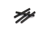 Tiny Necklace Bar, 12 Oxidized Black Brass Bars, Necklace, Earring Findings (2.5x2.5x30mm) D0236