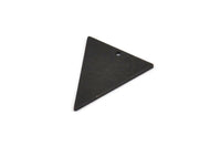 Black Triangle Charm, 6 Textured Oxidized Black Brass Triangle Charms With 1 Hole (28x22x1mm) D1398 S1137