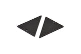 Black Triangle Charm, 6 Textured Oxidized Black Brass Triangle Charms With 1 Hole (28x22x1mm) D1398 S1137