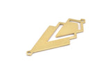 Pirinç Üçgen Charm, 2 Döngülü 6 Ham Pirinç Elmas Charm (51x22x1mm) M01153