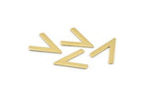 Brass V Shape, 24 Raw Brass V Shaped Blanks (19x15x1mm) M01212