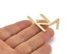 Brass V Shape, 24 Raw Brass V Shaped Blanks (19x15x1mm) M01212