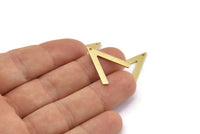 Pirinç V Şeklinde, 1 Delikli 24 Ham Pirinç V Şeklinde Tılsım (23x19x1mm) M01169
