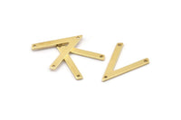 Pirinç V Şeklinde, 3 Delikli 24 Ham Pirinç V Şeklinde Tılsım (23x19x1mm) M01213
