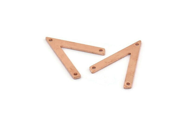 Bakır V Şekli, 3 Delikli 12 Ham Bakır V Şeklinde Tılsım (23x19x1mm) M01208