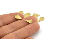 Brass Triangle Charm, 24 Raw Brass Diamond Charms With 1 Hole (12x8x1mm) M01158