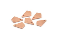 Bakır Üçgen Tılsım, 1 Delikli 24 Ham Bakır Elmas Tılsım (12x8x1mm) M01199