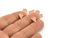 Bakır Üçgen Tılsım, 1 Delikli 24 Ham Bakır Elmas Tılsım (12x8x1mm) M01146
