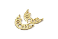 Moon Phases Pendant, 2 Gold Plated Brass Semi Circle Pendants With 2 Loops (27x8x1mm) BS 2068 Q1030