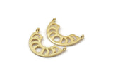 Moon Phases Pendant, 2 Gold Plated Brass Semi Circle Pendants With 2 Loops (27x8x1mm) BS 2068 Q1030