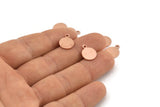 Copper Cabochon Tag, 24 Raw Copper Cabochon Tags With 1 Loop (13x10x0.80mm) M317