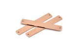 Copper Rectangle Bar, 10 Raw Copper Stamping Blanks With 2 Holes, Necklace Bar (41x6x0.80mm) M523