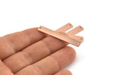 Copper Rectangle Bar, 10 Raw Copper Stamping Blanks With 2 Holes, Necklace Bar (41x6x0.80mm) M523