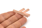Copper Rectangle Bar, 10 Raw Copper Stamping Blanks With 1 Hole, Necklace Bar (41x6x0.80mm) M525