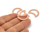 Copper Moon Charm, 10 Raw Copper Moon Charm With 2 Holes, Blanks, Findings (25x15x0.70mm) M764