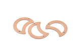 Copper Moon Charm, 10 Raw Copper Moon Charm With 2 Holes, Blanks, Findings (25x15x0.70mm) M764