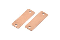 Copper Rectangle Charm, 10 Raw Copper Rectangle Stamping Blanks With 2 Hole, Pendants, Connectors (30x10x0.80mm) M561