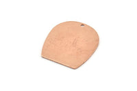 D Shaped Charm, 6 Raw Copper D Shaped Charms With 1 Hole, D Shape Blanks (25x22x0.80mm) M470