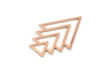 Copper Triangle Blank, 4 Raw Copper Tree Blanks (47x33x1mm) M01283