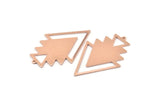 Copper Triangle Charm, 4 Raw Copper Tree Charms With 1 Loop (49x33x1mm) M01259