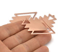 Copper Triangle Charm, 4 Raw Copper Tree Charms With 1 Loop (49x33x1mm) M01259